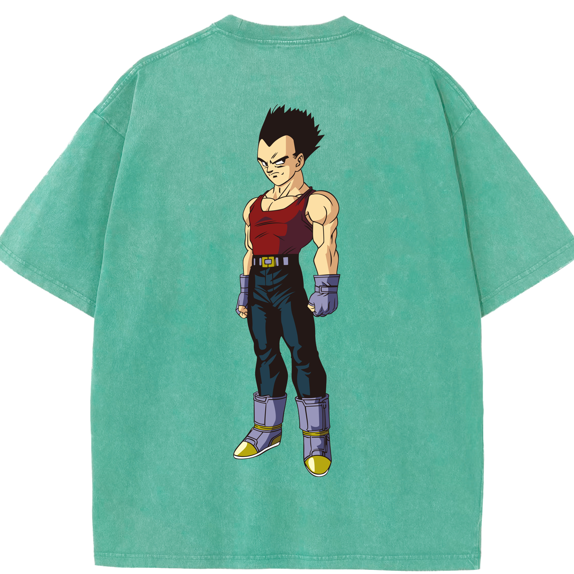 （画像用） ドラゴンボール ベジータ四世（Bejīta Yonsei）DRAGON BALL Vegeta IV 綿100% ヴィンテージ風 半袖Tシャツ（背面プリント）